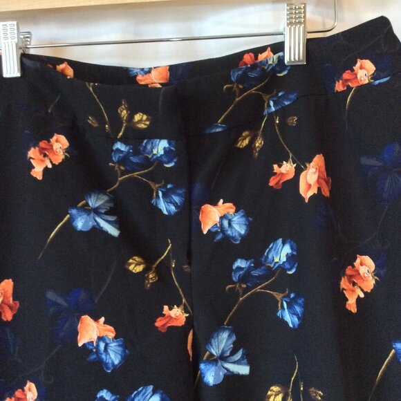 Cynthia Rowley Black Pants With Floral Print Size 8 - Picture 3 of 7